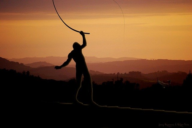 Free download Human Angler Evening Sky -  free illustration to be edited with GIMP free online image editor