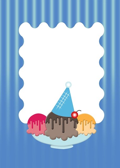 Free download Ice Cream Party Theme Invite -  free illustration to be edited with GIMP free online image editor