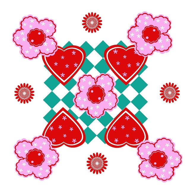 Free download Illustration Flowers Squares -  free illustration to be edited with GIMP free online image editor