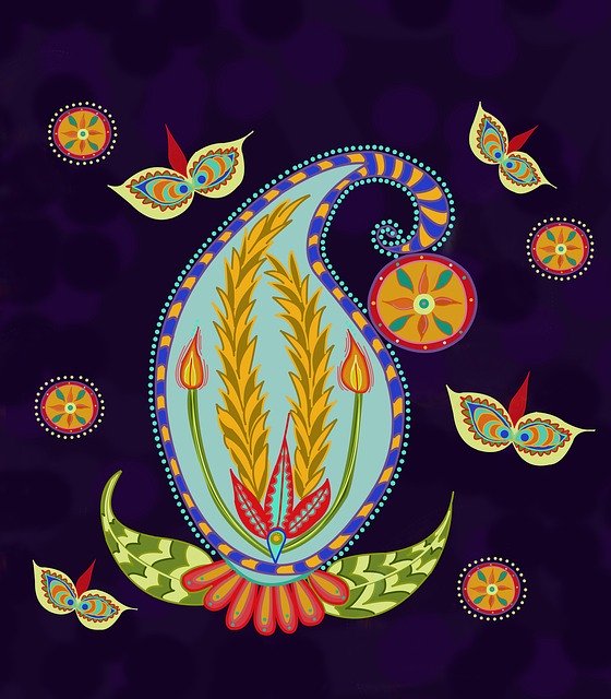 Free download Indian Design Paisley Purple -  free illustration to be edited with GIMP free online image editor