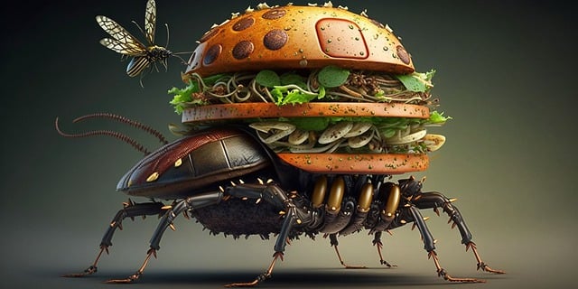 Free download insects food burger meal protein free picture to be edited with GIMP free online image editor