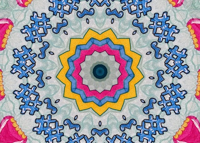 Free download Kaleidoscope Bright Flower -  free illustration to be edited with GIMP free online image editor