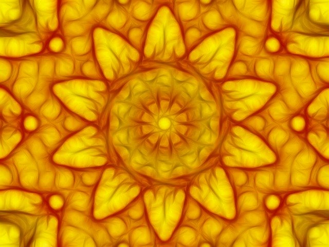 Free download Kaleidoscope Floral Mandala Yellow -  free illustration to be edited with GIMP free online image editor