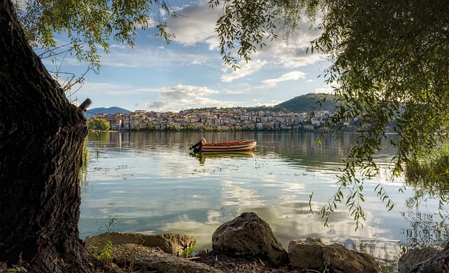 Free download kastoria greece boat city green free picture to be edited with GIMP free online image editor