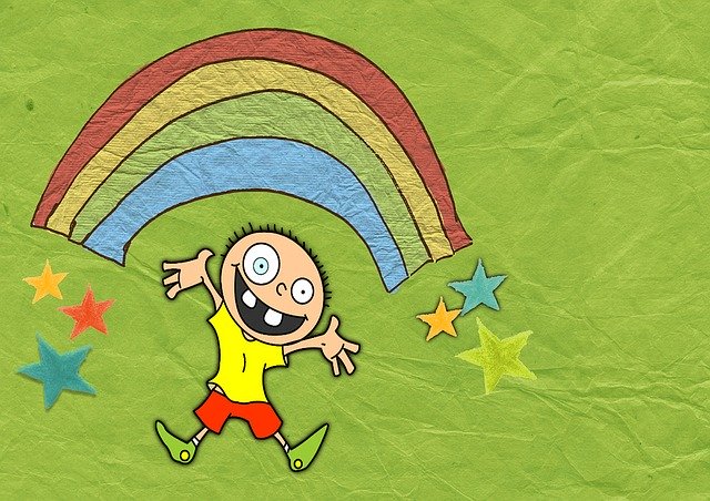 Free download Kids Rainbow Greeting -  free illustration to be edited with GIMP free online image editor