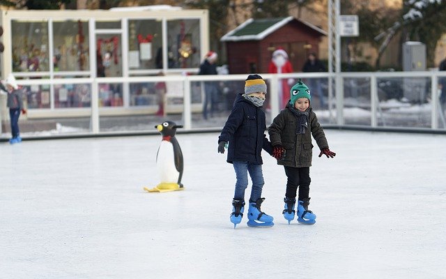 Free download Kids The Rink Skating By -  free photo or picture to be edited with GIMP online image editor