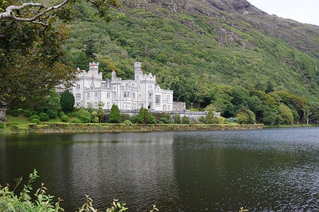 Free download Kylemore Abbey Lake Castle free photo template to be edited with GIMP online image editor