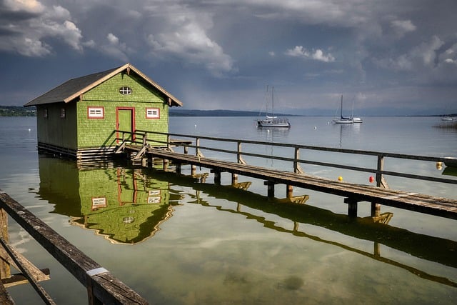 Free download lake ammersee boathouse bavaria free picture to be edited with GIMP free online image editor