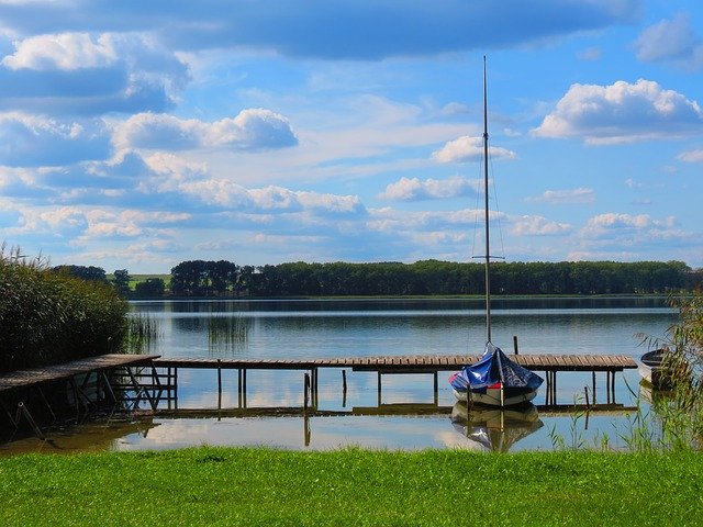 Free download Lake Boat Sky -  free photo or picture to be edited with GIMP online image editor