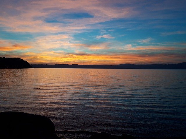 Free download Lake Bracciano Sunset -  free photo or picture to be edited with GIMP online image editor