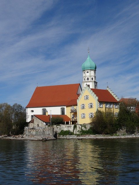 Free download Lake Constance Wasserburg Church -  free free photo or picture to be edited with GIMP online image editor