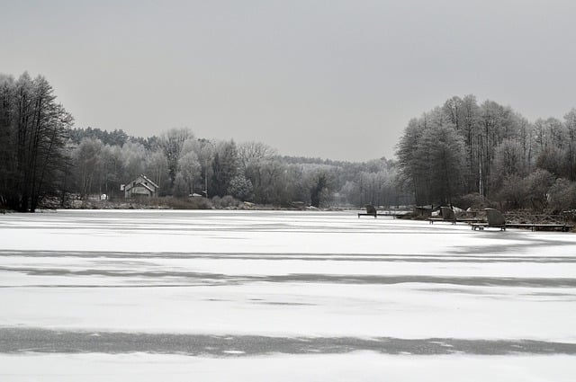 Free download lake ice landscape sky forest free picture to be edited with GIMP free online image editor