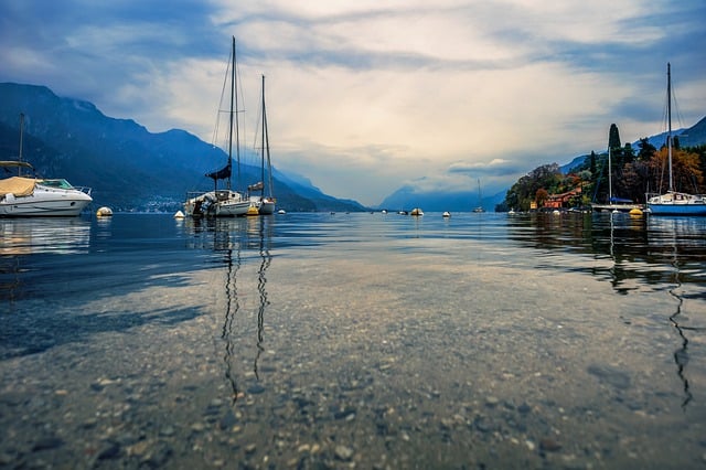 Free download lake lake como boats mountains free picture to be edited with GIMP free online image editor