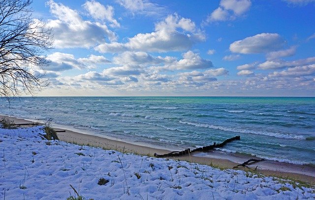 Free download Lake Michigan Beach Winter -  free photo or picture to be edited with GIMP online image editor