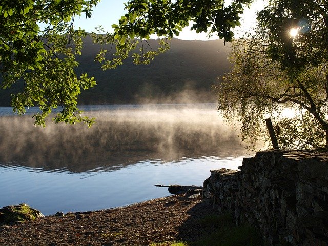 Free download Lake Mist Morning Conniston -  free photo or picture to be edited with GIMP online image editor