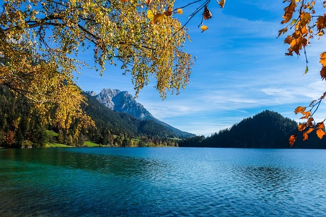 Free download lake mountains fall autumn nature free picture to be edited with GIMP free online image editor