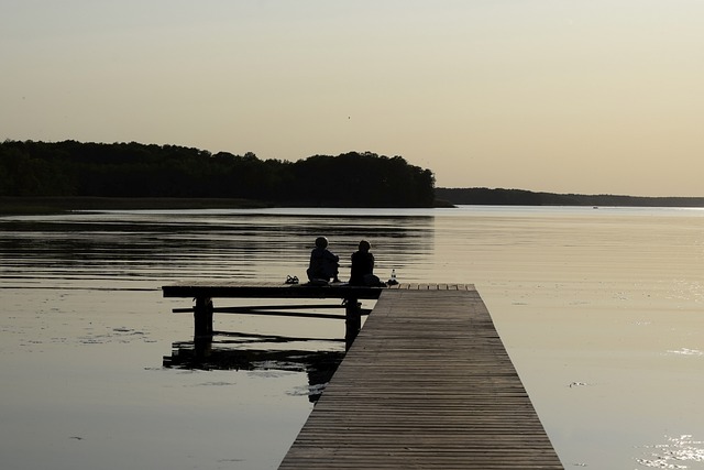 Free download lake sunset friends pier dusk free picture to be edited with GIMP free online image editor