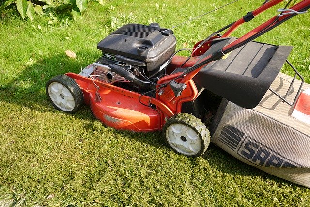 Free download Lawn Mower Gardening Garden -  free photo or picture to be edited with GIMP online image editor