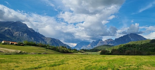 Free download lawn sky clouds green mountains free picture to be edited with GIMP free online image editor