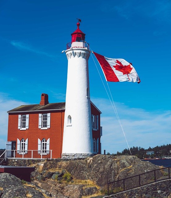 Free download Lighthouse Canada Flag Fort -  free photo or picture to be edited with GIMP online image editor