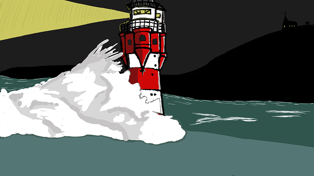 Free download Lighthouse Night Storm -  free illustration to be edited with GIMP free online image editor