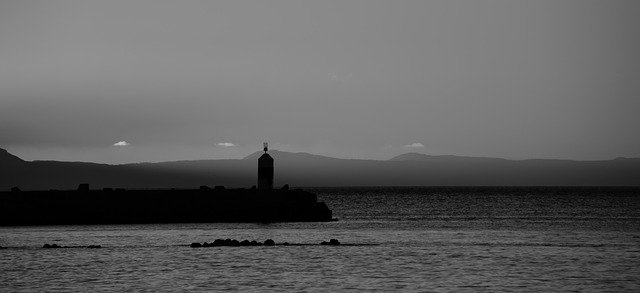 Free download Lighthouse Ocean Blackandwhite -  free photo or picture to be edited with GIMP online image editor