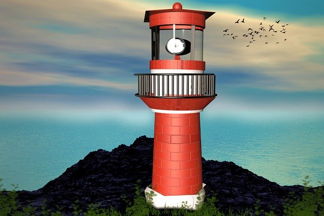 Free download Lighthouse Water Sea -  free illustration to be edited with GIMP free online image editor