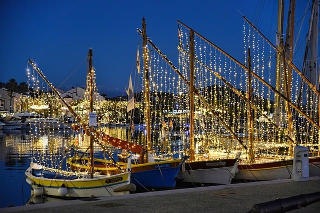 Free download lighting christmas decoration boat free picture to be edited with GIMP free online image editor