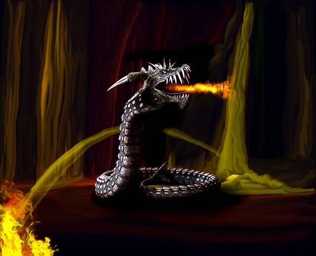 Free download Lindwurm Dragon Fire -  free illustration to be edited with GIMP free online image editor