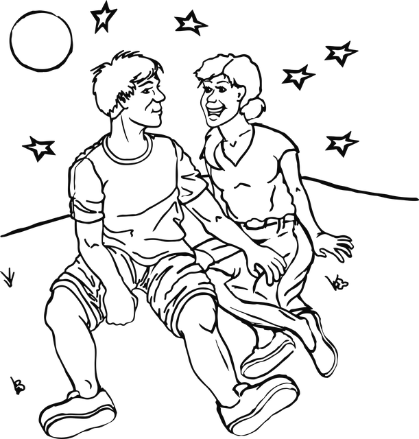 Free download Line Art Boy Girl - Free vector graphic on Pixabay free illustration to be edited with GIMP free online image editor