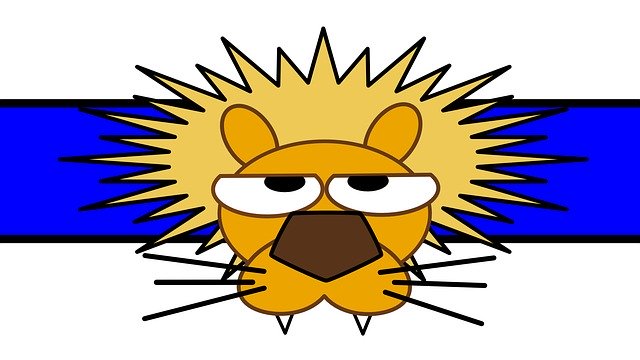 Free download Lion Blue Beige -  free illustration to be edited with GIMP free online image editor