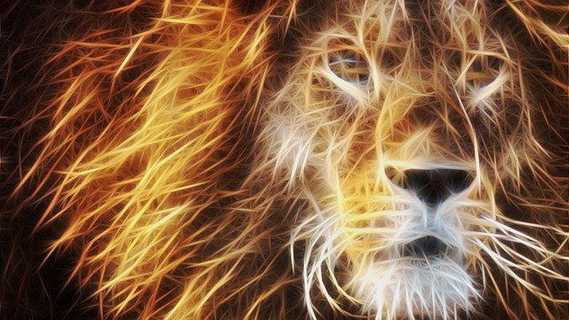 Free download Lion Fractalius Animal -  free illustration to be edited with GIMP free online image editor