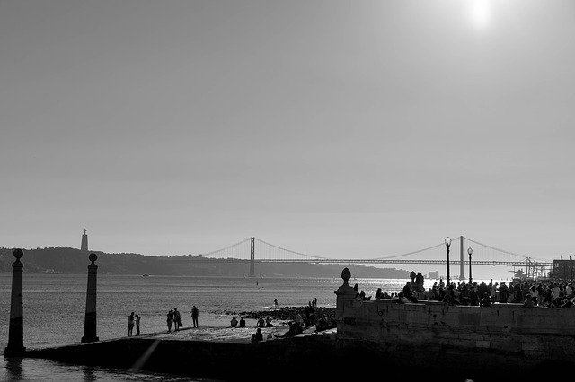 Free download Lisbon Bridge Sunset -  free photo or picture to be edited with GIMP online image editor