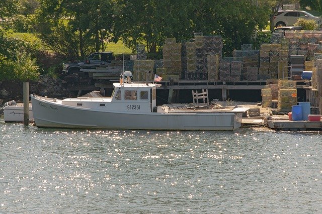 Free download Lobster Boat Docked -  free photo or picture to be edited with GIMP online image editor