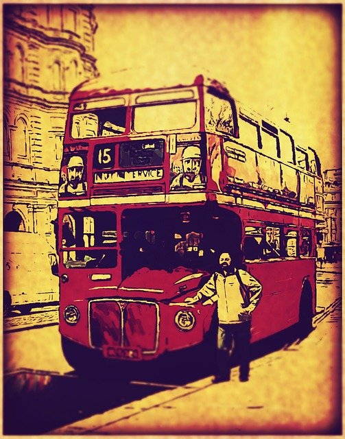 Free download London Bus Vintage -  free illustration to be edited with GIMP free online image editor