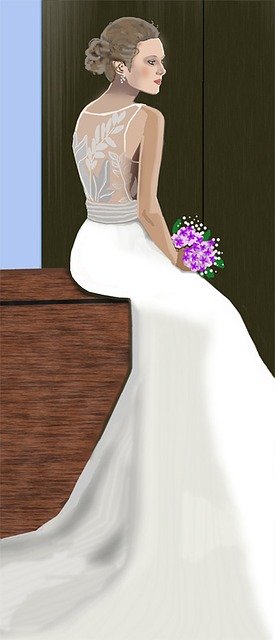 Free download Lovely Woman Stylish White Gown -  free illustration to be edited with GIMP free online image editor