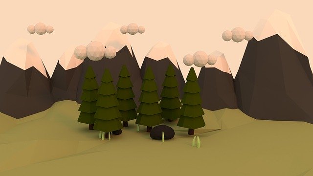 Free download Low Poly Forest Abstract -  free illustration to be edited with GIMP free online image editor