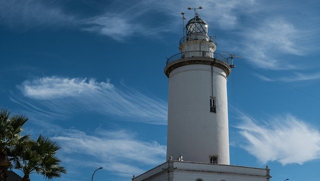 Free download Malaga Lighthouse Port Street -  free photo or picture to be edited with GIMP online image editor