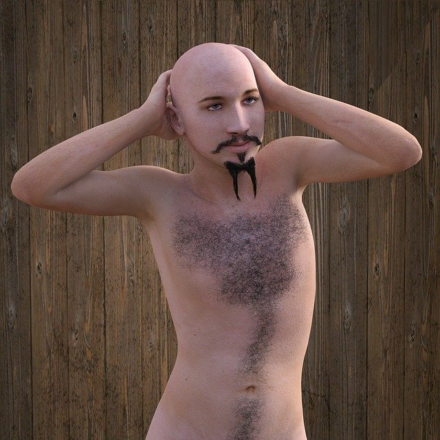 Free download Man Bald Head Chest Hair -  free illustration to be edited with GIMP free online image editor