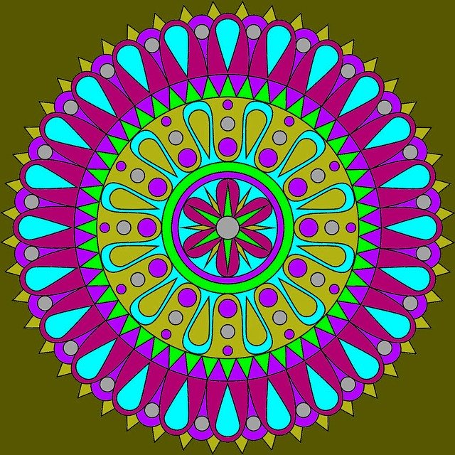 Free download Mandala Colorful Round -  free illustration to be edited with GIMP free online image editor