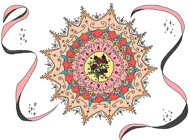 Free download Mandala Love Rosa -  free illustration to be edited with GIMP free online image editor