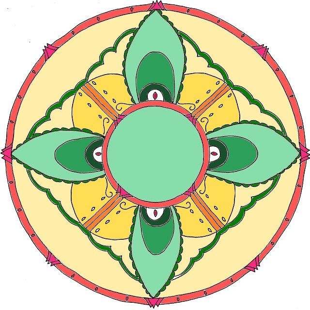 Free download Mandala Paths Green -  free illustration to be edited with GIMP free online image editor