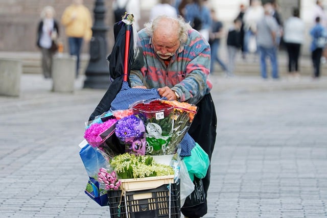 Free download man elderly flower seller florist free picture to be edited with GIMP free online image editor