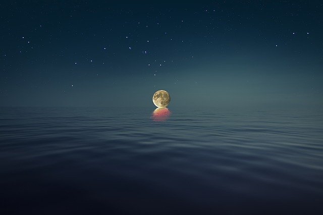 Free download Manipulation Full Moon Ocean -  free illustration to be edited with GIMP free online image editor