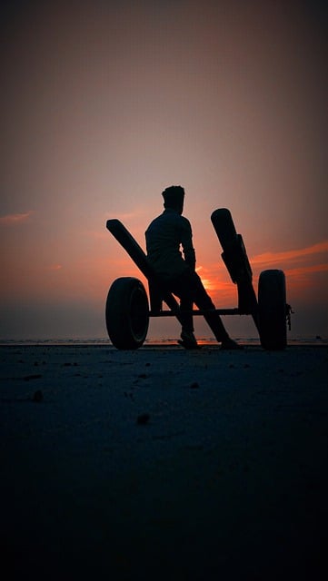 Free download man silhouette beach sea alone free picture to be edited with GIMP free online image editor