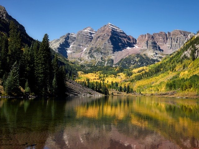 Free download Maroon Bells Landmark Autumn -  free photo or picture to be edited with GIMP online image editor
