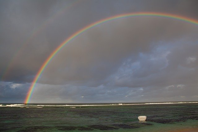 Free download Mauritius Rainbow At Sea -  free photo or picture to be edited with GIMP online image editor