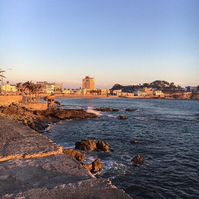 Free download Mazatlan Beach Seawall -  free photo or picture to be edited with GIMP online image editor