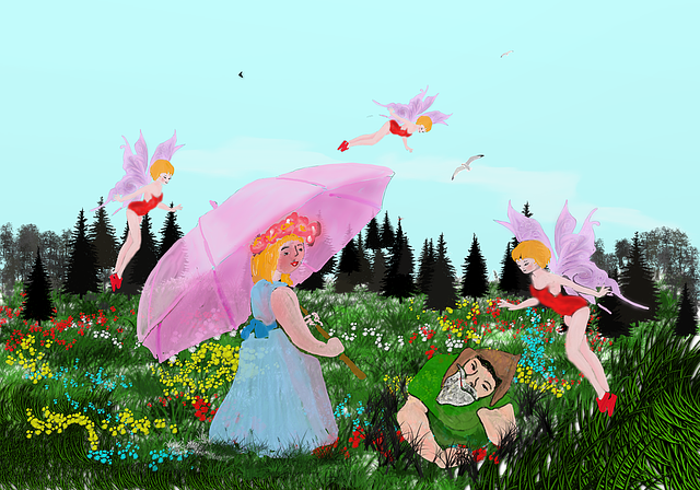 Free download Meadow Elves Garden Fairy -  free illustration to be edited with GIMP free online image editor