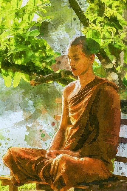 Free download Meditation Monk Meditating -  free illustration to be edited with GIMP free online image editor